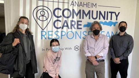 Photo of from left: Amanda Geller, assistant professor of criminology, law and society; graduate student Yasmine Aguilera; George Tita, Livable Cities Lab director; and graduate student Cristian Apolinar.