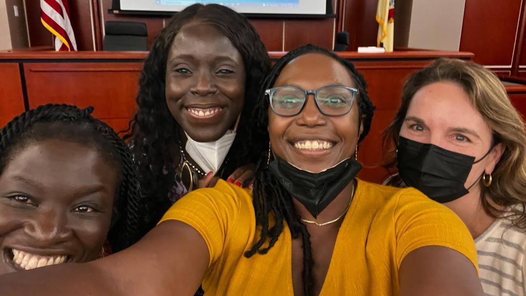 Photo of Ebony Ruhland, of University of Cincinnati; Jennifer Cobbina, of Michigan State, TaLisa Carter, of American University, and Charis Kubrin, UCI professor of criminology, law and society, discussed activism at the Racial Democracy, Crime and Justice Network Meeting at Rutgers.